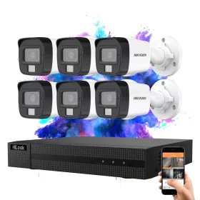   Hikvision HiLook TurboHD-TVI 6 kamerás kamerarendszer 5MP színes éjszakai képpel