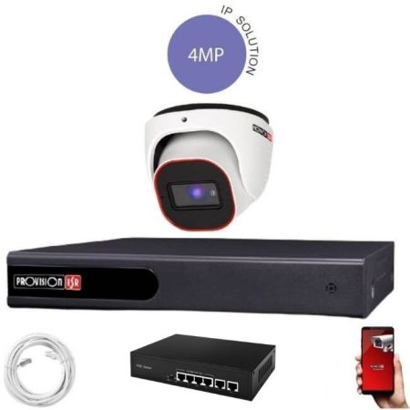 Provision 4 Megapixeles 1 dome kamerás IP rendszer