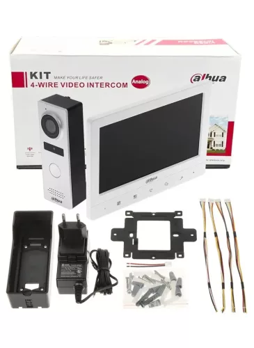 Dahua KTA02 analóg video kaputelefon szett 1 lakásos 4 vezetékes 7col LCD (VTH1020J + VTO1000J)