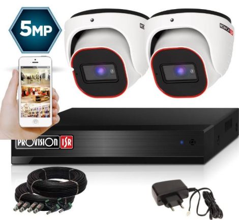 5 MegaPixel Provision AHD-20 Dome 2 kamerás kamera rendszer