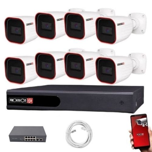 Provision 8 biztonsági kamerás IP kamera rendszer 2MP
