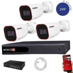 Provision IP kamera rendszer Full HD 2 MegaPixel 3 kamerás