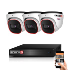 Provision 3 dome biztonsági kamerás IP kamera rendszer 2MP
