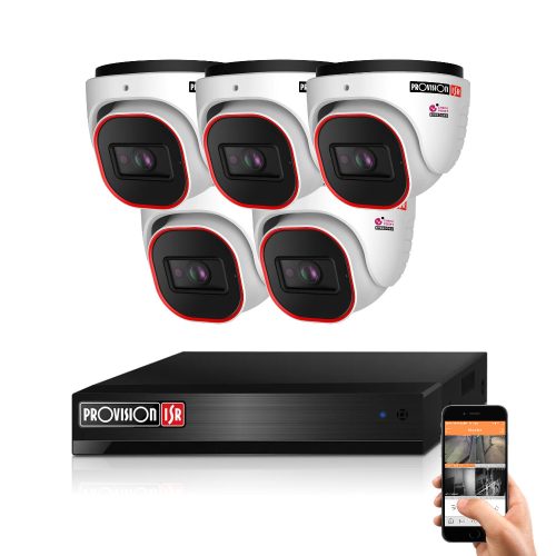 Provision 5 dome biztonsági kamerás IP kamera rendszer 2MP