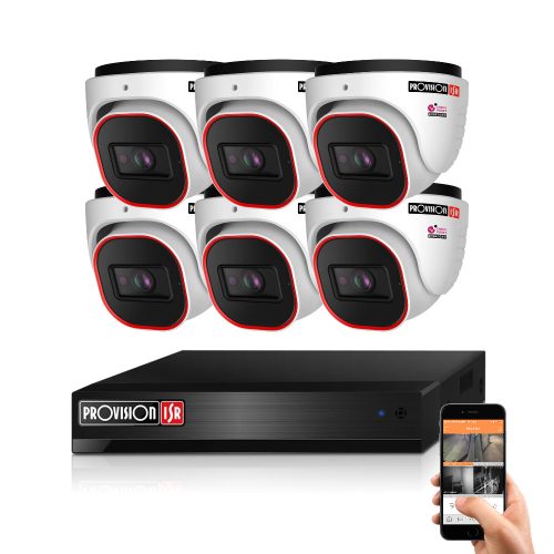 Provision 6 dome biztonsági kamerás IP kamera rendszer 2MP