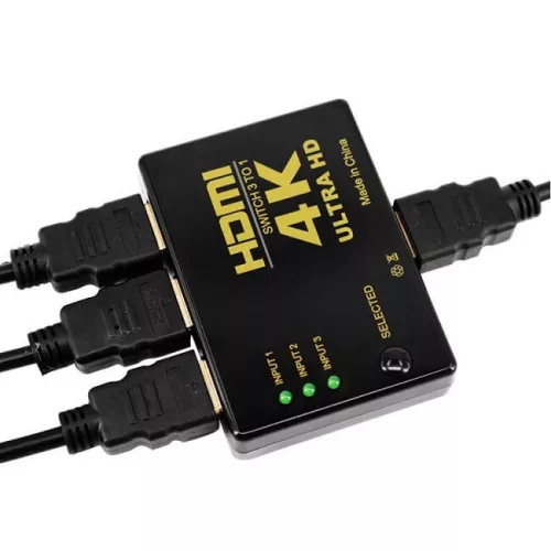 RM309 4K HDMI elosztó 3 bemenettel és távirányítóval