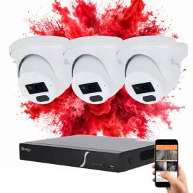   Safire 3 dome biztonsági kamerás IP kamera rendszer 2MP színes éjszakai képpel