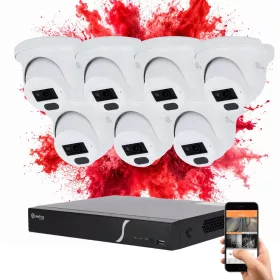   Safire 7 dome biztonsági kamerás IP kamera rendszer 2MP színes éjszakai képpel