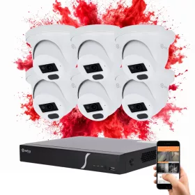  Safire 6 dome biztonsági kamerás IP kamera rendszer 4MP színes éjszakai képpel