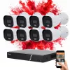 Safire 8 biztonsági kamerás IP kamera rendszer 6MP színes éjszakai képpel