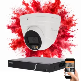   Safire 1 dome biztonsági kamerás IP kamera rendszer 6MP színes éjszakai képpel
