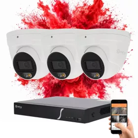   Safire 3 dome biztonsági kamerás IP kamera rendszer 6MP színes éjszakai képpel