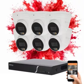   Safire 6 dome biztonsági kamerás IP kamera rendszer 6MP színes éjszakai képpel