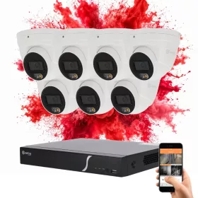   Safire 7 dome biztonsági kamerás IP kamera rendszer 6MP színes éjszakai képpel