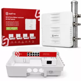   Safire SF-SW8FE2GE-2BT-120W-OUT kültéri Hi-PoE switch 8 PoE porttal (2x1GB/s uplink, 120W)