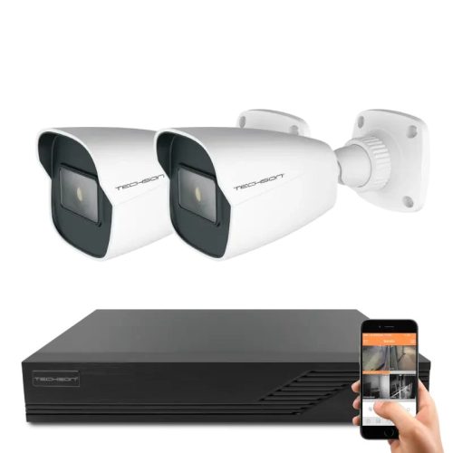 Techson 2 biztonsági kamerás IP kamera rendszer 4MP