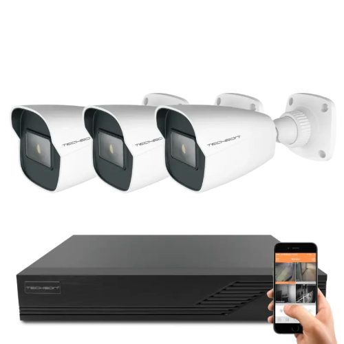 Techson 3 biztonsági kamerás IP kamera rendszer 4MP