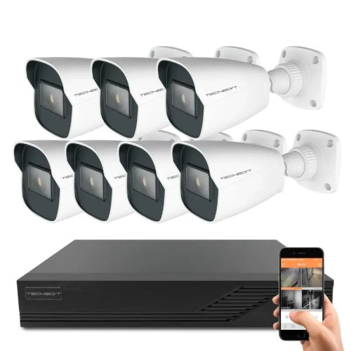Techson 7 biztonsági kamerás IP kamera rendszer 4MP