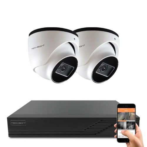 Techson 2 dome biztonsági kamerás IP kamera rendszer 4MP