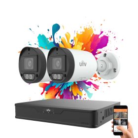   Uniview 2 kamerás IP kamera rendszer 4MP színes éjszakai látással
