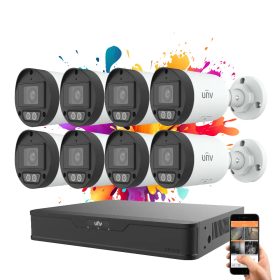   Uniview 8 kamerás IP kamera rendszer 4MP színes éjszakai látással
