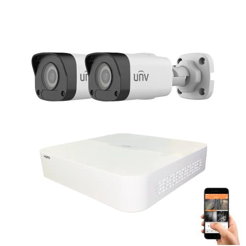 Uniview 2 biztonsági kamerás IP kamera rendszer 4MP