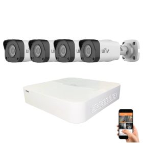Uniview 4 biztonsági kamerás IP kamera rendszer 4MP