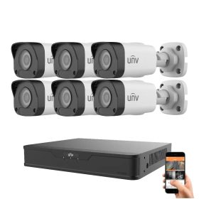 Uniview 6 biztonsági kamerás IP kamera rendszer 4MP