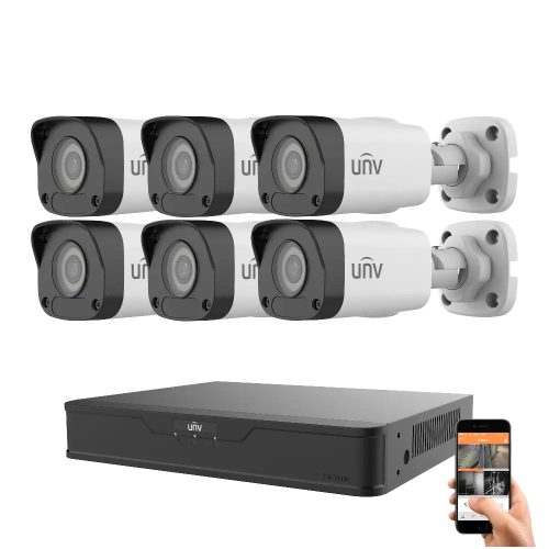 Uniview 6 biztonsági kamerás IP kamera rendszer 4MP