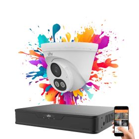   Uniview 1 dome kamerás IP kamera rendszer 4MP színes éjszakai látással