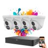 Uniview 4 dome kamerás IP kamera rendszer 4MP színes éjszakai látással