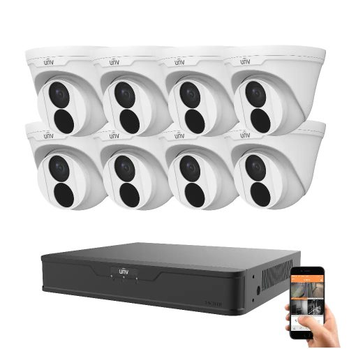 Uniview 8 dome kamerás IP kamera rendszer 4MP