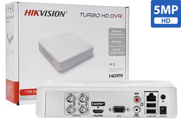 Hikvision TurboHD 4 csatornás 5MP hibrid XVR rögzítő