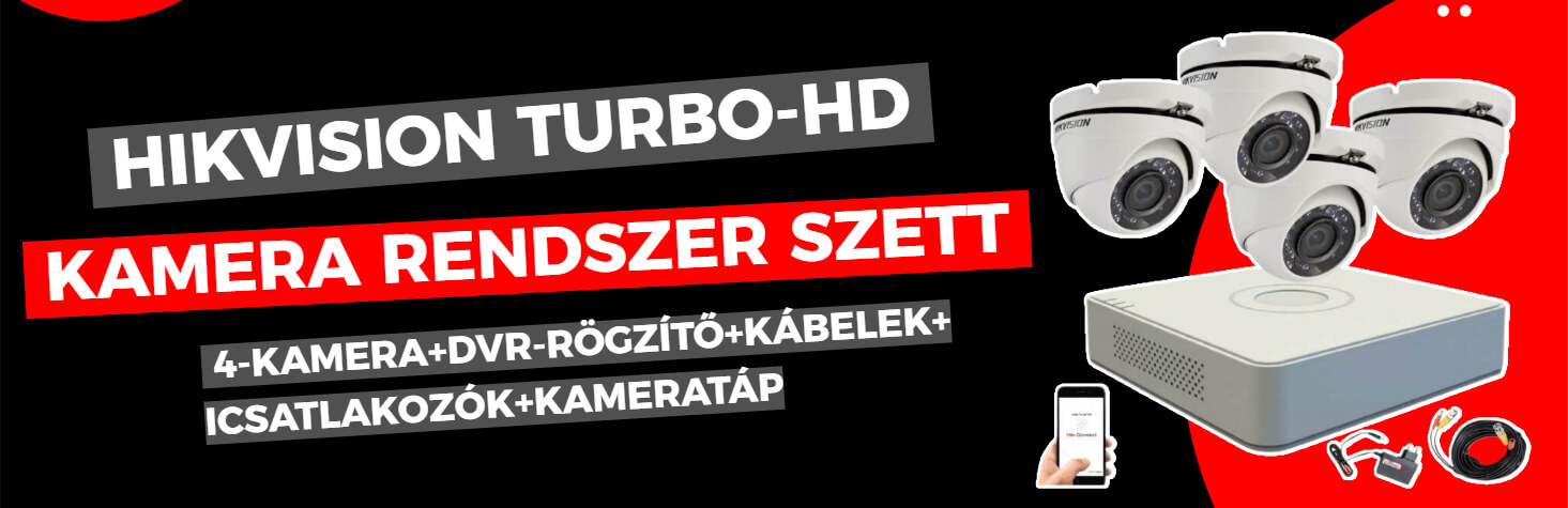 Hikvision TurboHD-TVI 4 kamerás dome kamerarendszer
